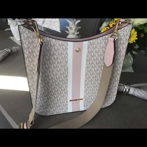 Michael Kors purse. Pink, beige and white